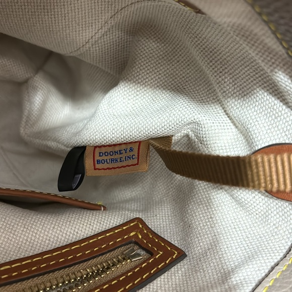 Dooney and Burke Barlow Bag. Taupe with brown trim. Very good condition. - Picture 6 of 16